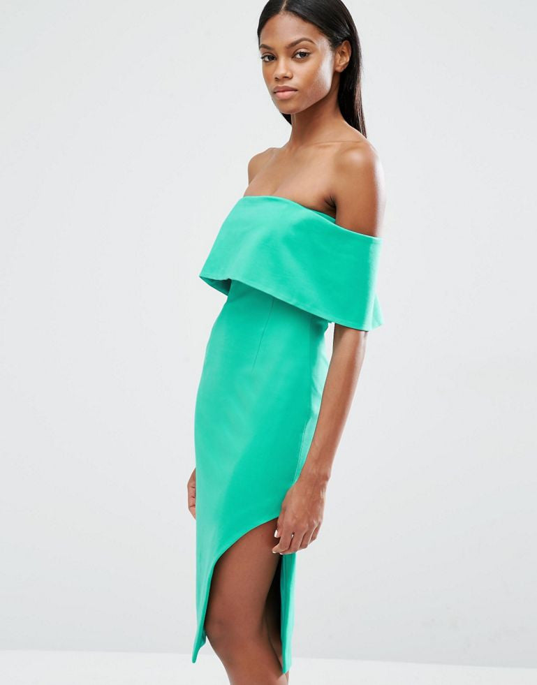 Lavish Alice Deep Bandeau Asymmetric Hem Midi Dress Eva's Shop Lavish Alice Deep Bandeau Asymmetric Hem Midi Dress Eva's Shop